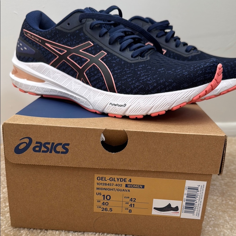 ASICS Women's Navy and Pink Athletic Shoes